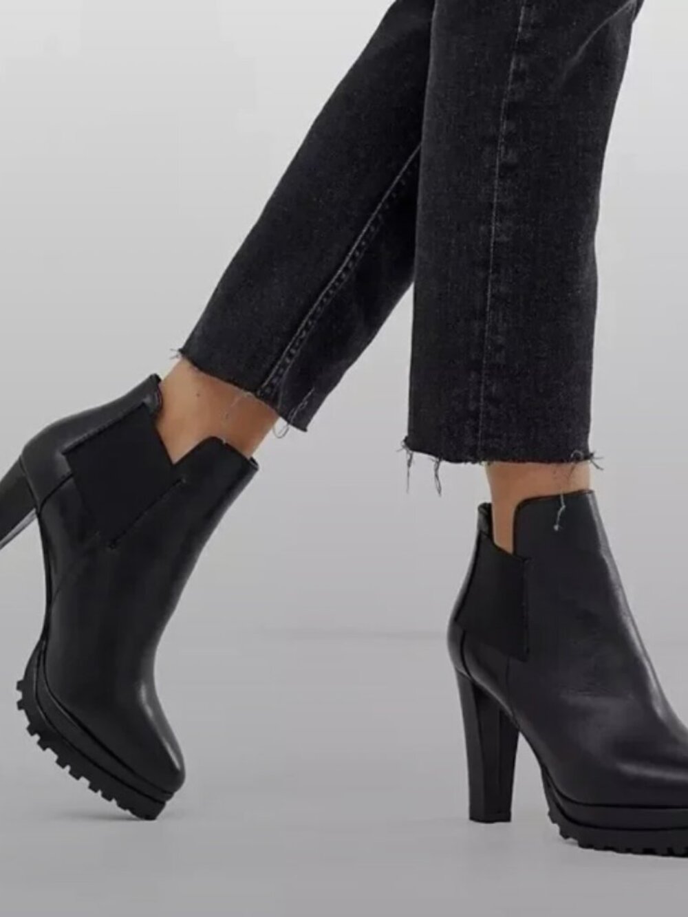 All Saints Sarris Heeled Leather Boots - ALLR-WZ86 Women's Sz 36 US 6 Black
